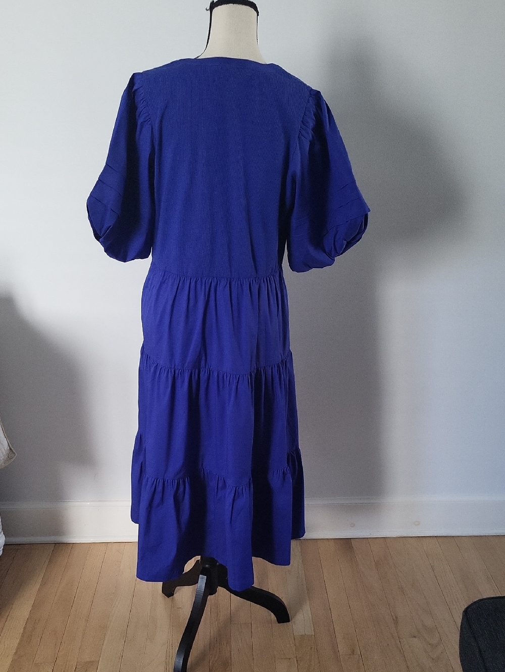 Chico's Elegant Royal Blue Tiered Midi Dress - Classic Fit - Picture 2 of 5
